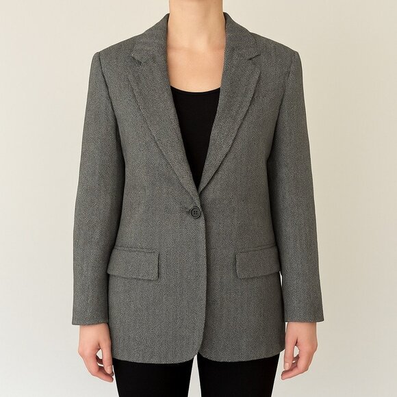 Jones New York Country Women’s 10P Wool Herringbone Blazer - Picture 5 of 5
